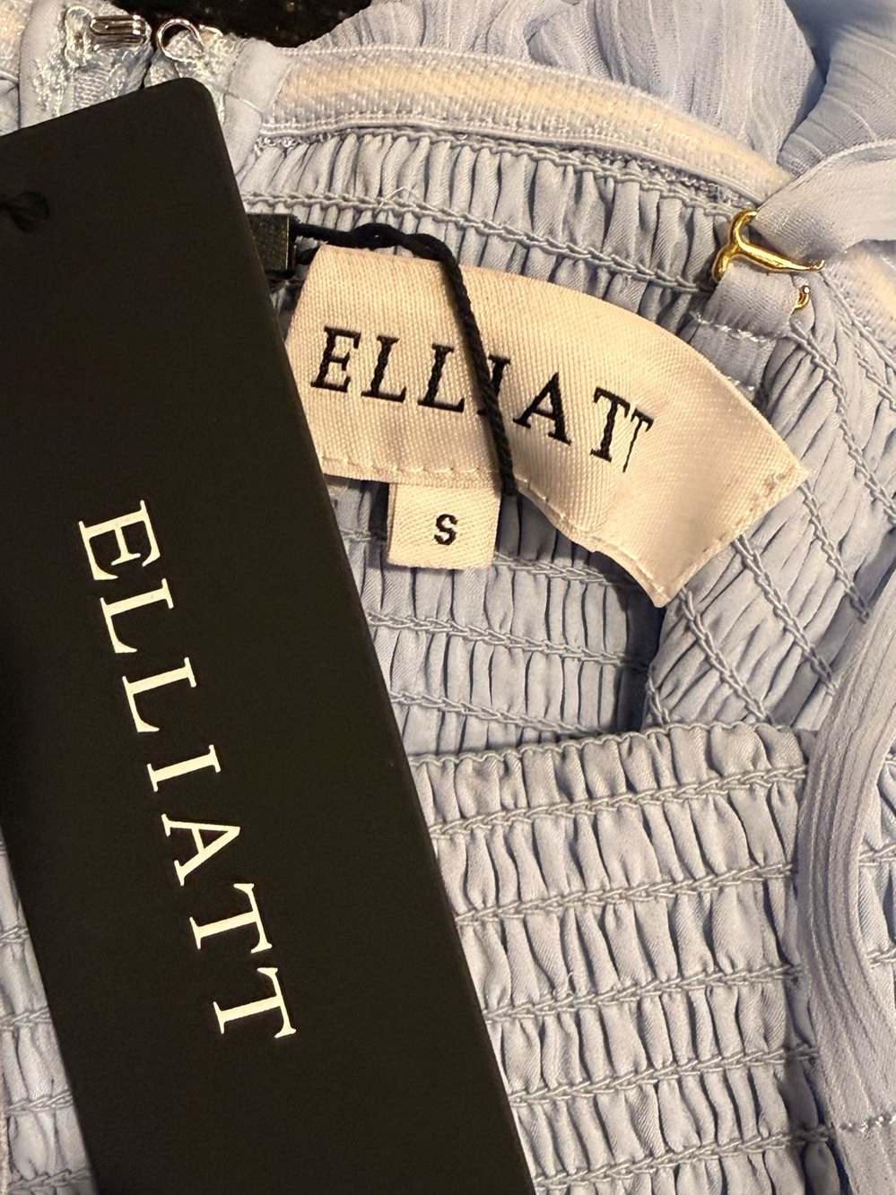 Elliatt Light Blue Ruffled Smocked Mini Dress - Picture 3 of 4